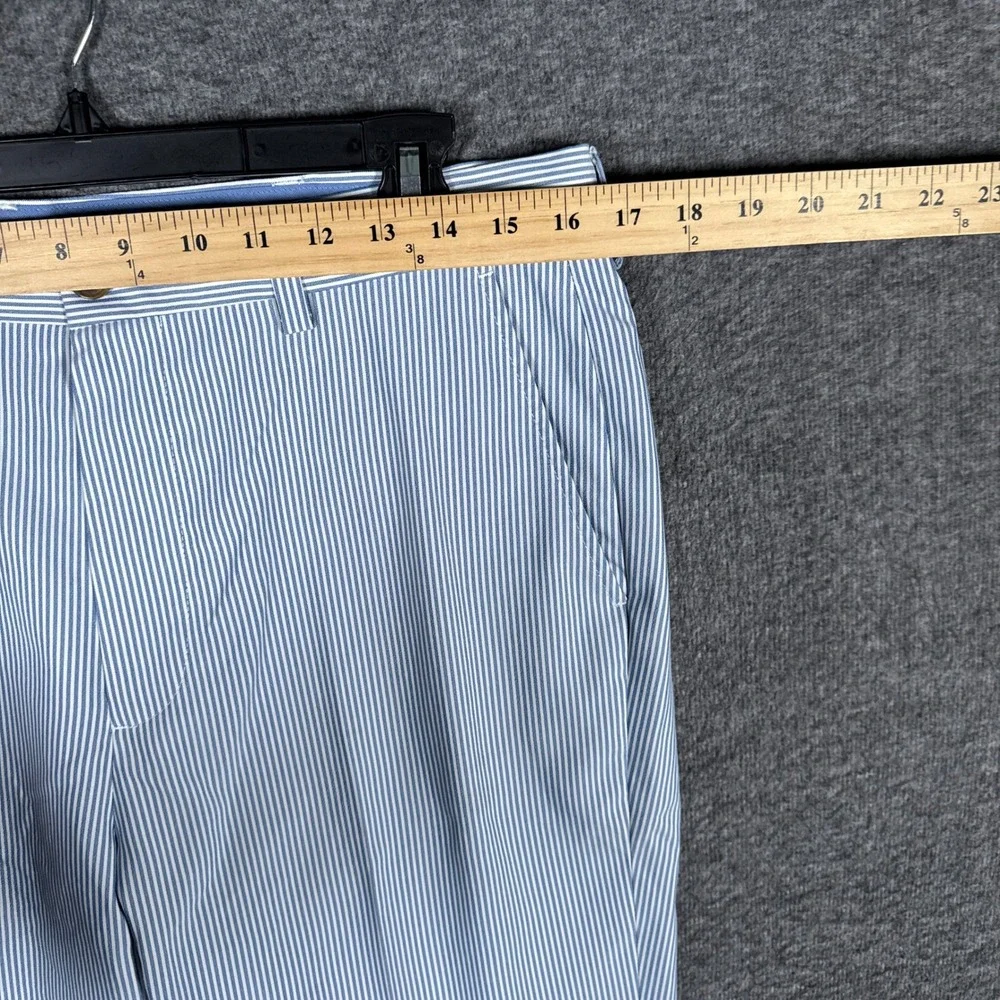 Brooks Brothers Pants Men 33x30(33x26) Blue White Striped St Andrews Link Golf
